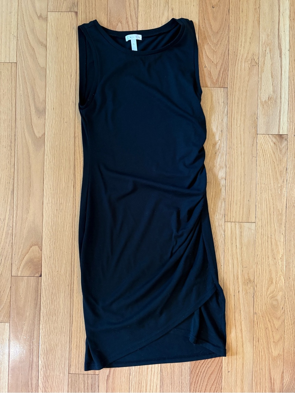 Leith ruched tulip hem little black dress